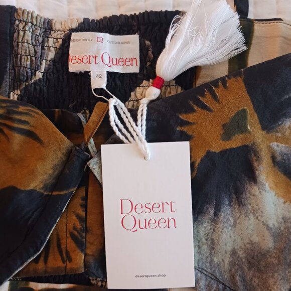 Floral Beige Summer Halter Top Desert Queen Medium - Picture 4 of 4